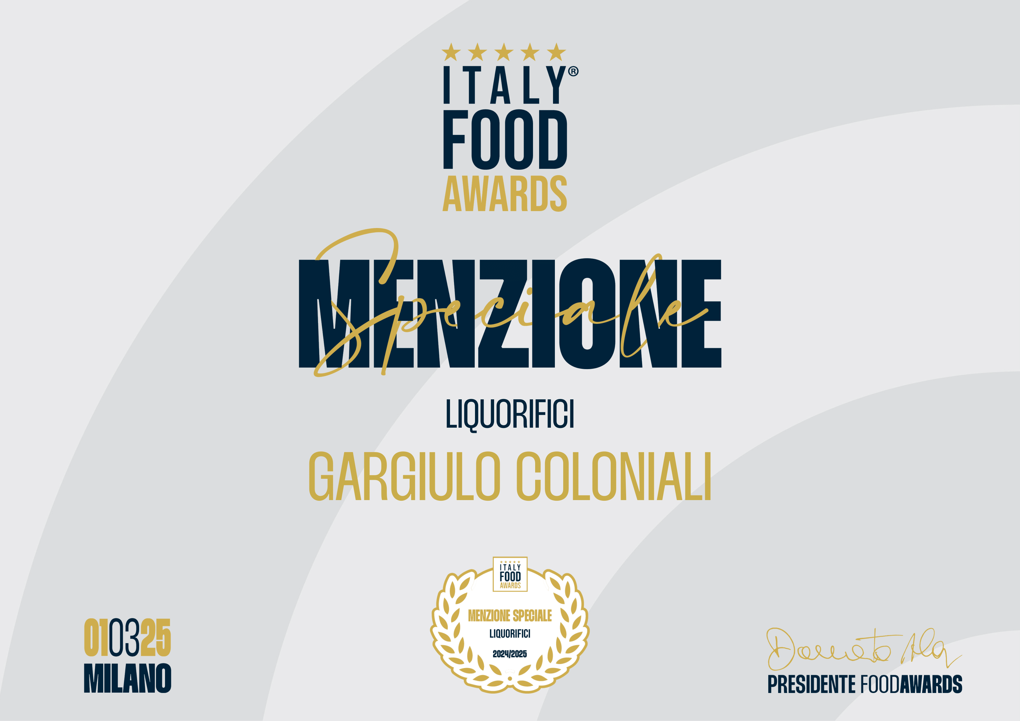 CS | Italy Food Awards: Menzione speciale per Amaro Don Carlo